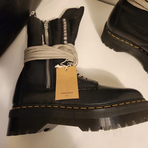 Rick Owens x Dr Martens Quad Sole leather boots size 10.5 BNWOB - Picture 10 of 15